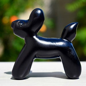 2.6 Inches Natural Obsidian Carved Balloon Dog,Crystal healing,Crystal gift,Carved crystal,Obsidian skull,Dog decor,Dog statue,Dog Ornament