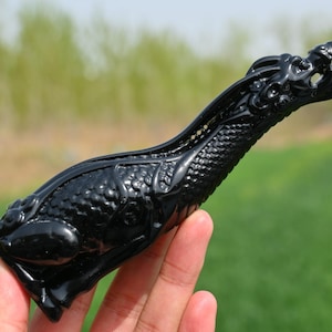 5.8 Inches Natural Obsidian Dragon,Quartz Crystal,Crystal Skull,Crystal Gift,Home Decor,Crystal Healing,Dragon Satue,Obsidian Skull Decor