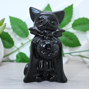 3.8&quot; Natural Obsidian Carved Dog,Crystal Healing,Crystal Gift,Carved Dog Statue,Crystal Decor,Crystal Statue,Crystal Ornament