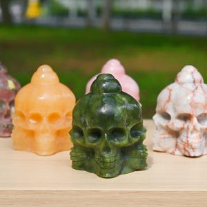 2.4" Natural Quartz Carved Skull,Quartz Crystal,Crystal Skull,Crystal Gift,Home Decor,Crystal Healing,Crystal Ornament,Skull Decor
