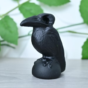 2.4&quot; Natural Obsidian Crow,Quartz Crystal,Crystal Crow,Crystal Gift,Home Decor,Crystal Healing,Crystal Ornament,Crow Skull Decor