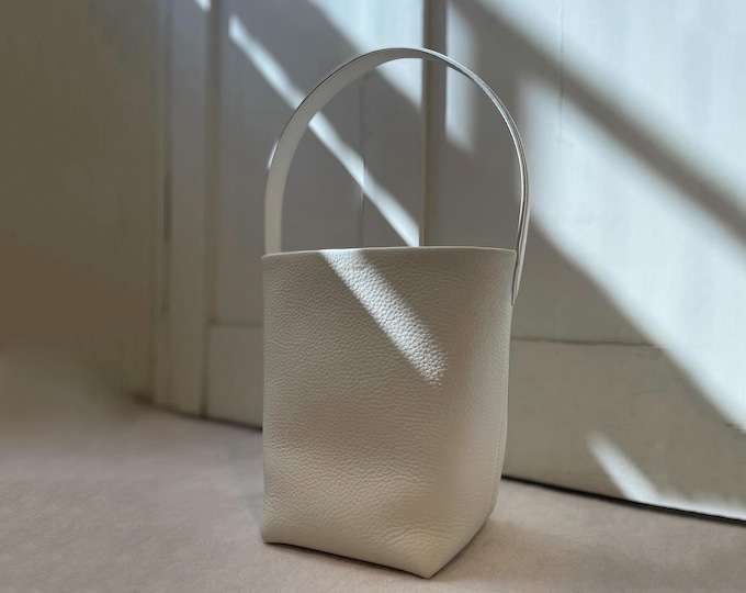 Klassische Leder Tragetaschen, Echtleder Tragetasche, Minimal Design Handtasche