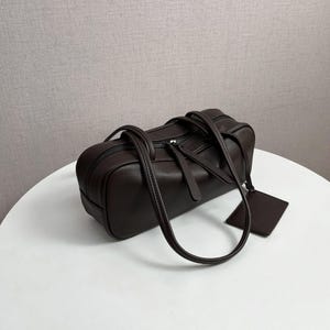 Minimal Leather Shoulder Bags, Genuine Leather Top Handle Bag, Classic Leather Tote