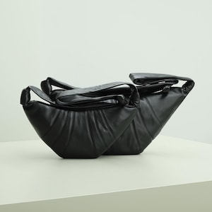 Croissant Taschen aus Leder, Lammfell Croissant Tasche, Croissant Sling Bags, Leder Crossbody Bag, Croissant Schultertaschen, Unisex Taschen