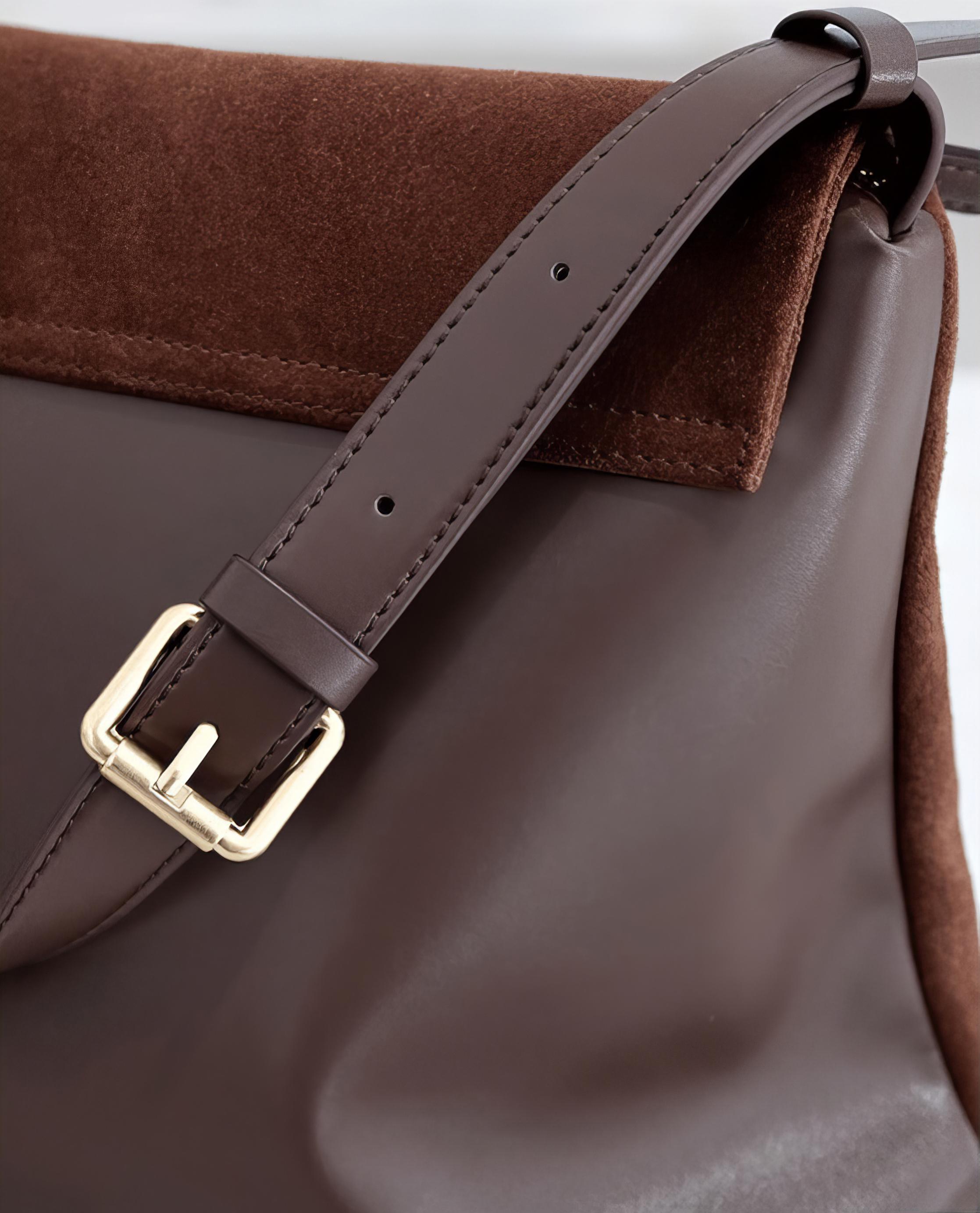 Minimalist Solid Color Leather Shoulder Bag