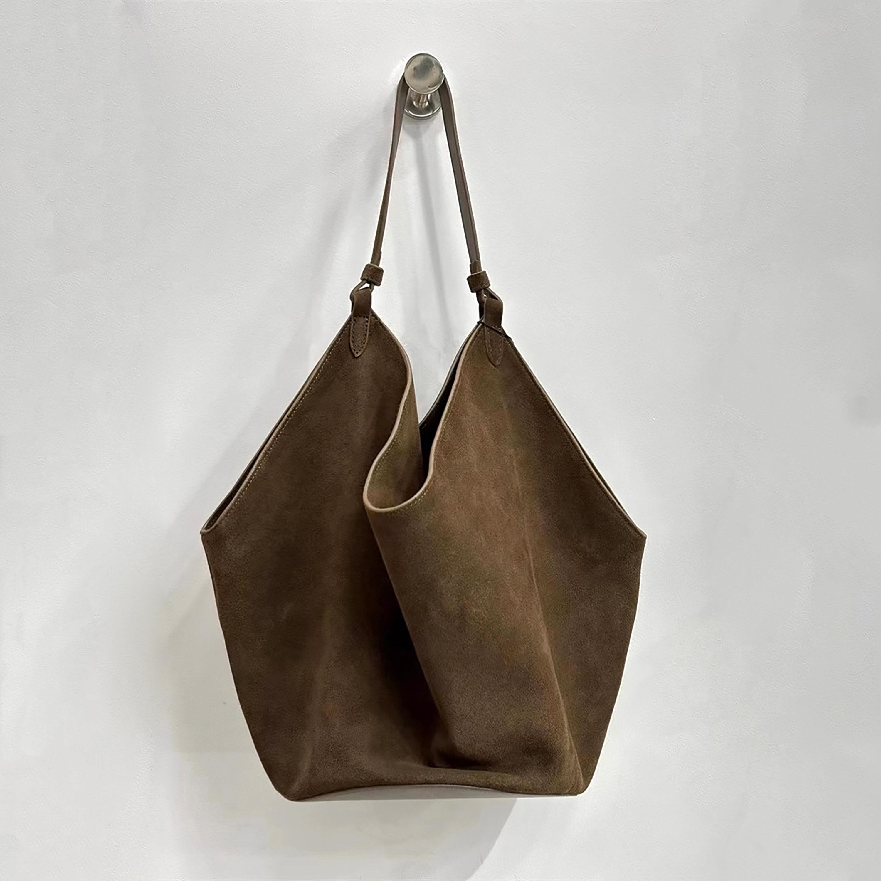 【PORTERNA】Connie Suede Shoulder Bag Delpine Espresso Woven Suede Shoulder Bag | Crossbody | Handbag