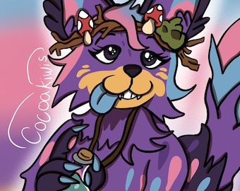 Fursona Half Body Art Commissions (Digital File Only)