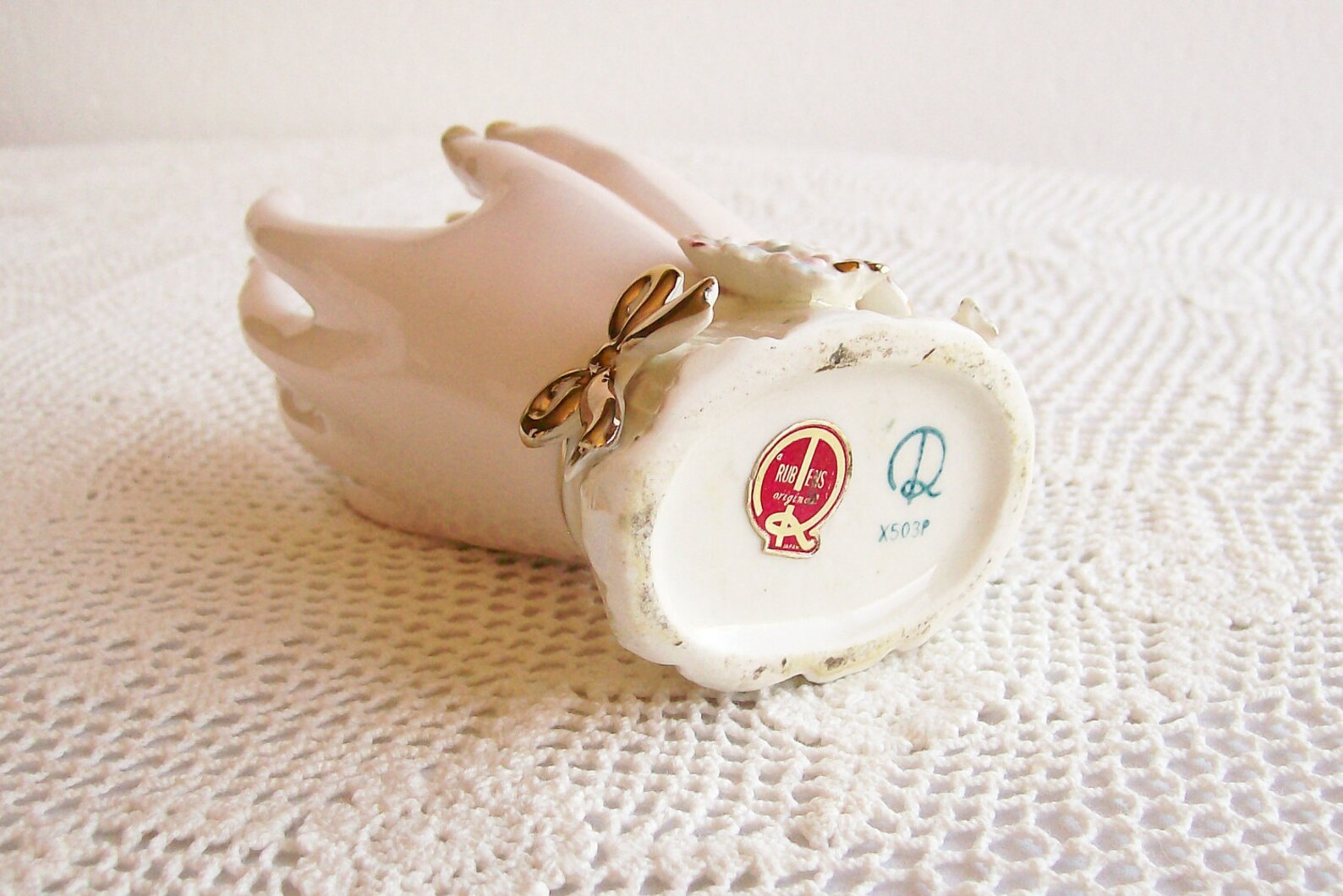 Vintage Hand Vase Japan Rubens Gold Trim Etsy