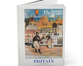 Regency Era Brighton A5 Notebook, Hardcover with Ruled Pages, Elegant Writing Journal, Perfect Gift for History Lovers