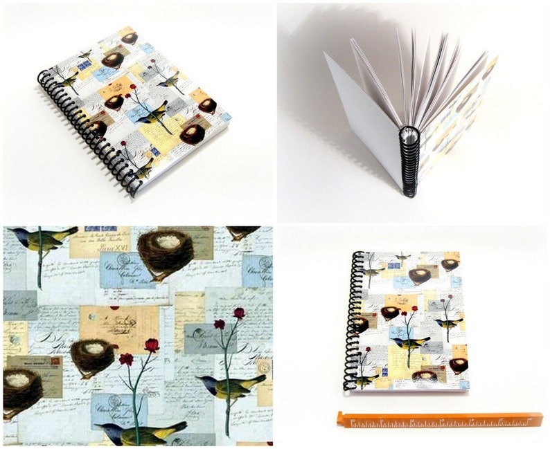 Blank Notebook Easter Gift Birds and Nests