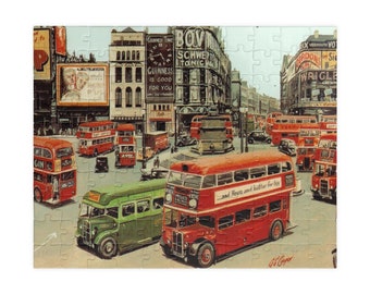 1949 Piccadilly Circus Puzzle - Vintage London Scene Puzzle, Family Game Night Choice, Nostalgic Gift for Puzzle Lovers