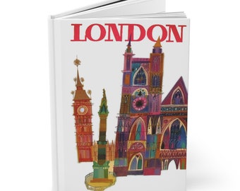 London Monuments A5 Hardcover Notebook, Pocket Travel Journal, Perfect for Documenting Adventures, Ideal Wanderlust Gift