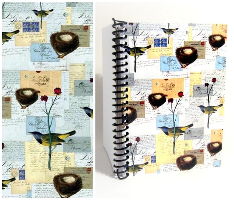 Blank Notebook Easter Gift Birds and Nests