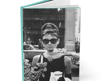 Audrey Hepburn Notebook - 'Breakfast at Tiffany's' A5 Hardcover, Ruled Pages, Ideal for Classic Movie Fans