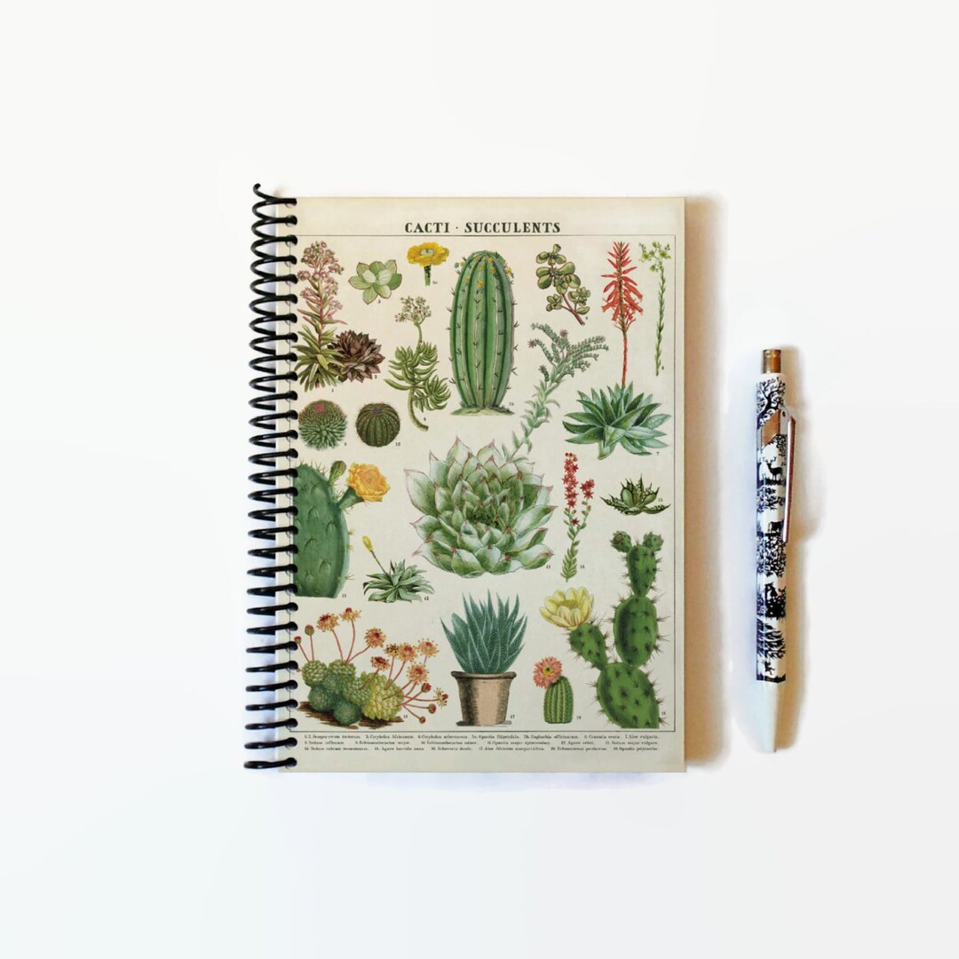 Cacti and Succulents 5x7 Inch Notebook or Notepad Spiral Etsy