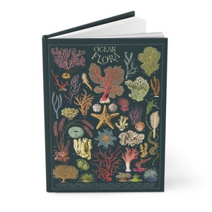 Ocean Flora A5 Hardcover Notebook - Sea-Inspired Ruled Journal for Writing, Perfect Gift for Marine Life Enthusiasts