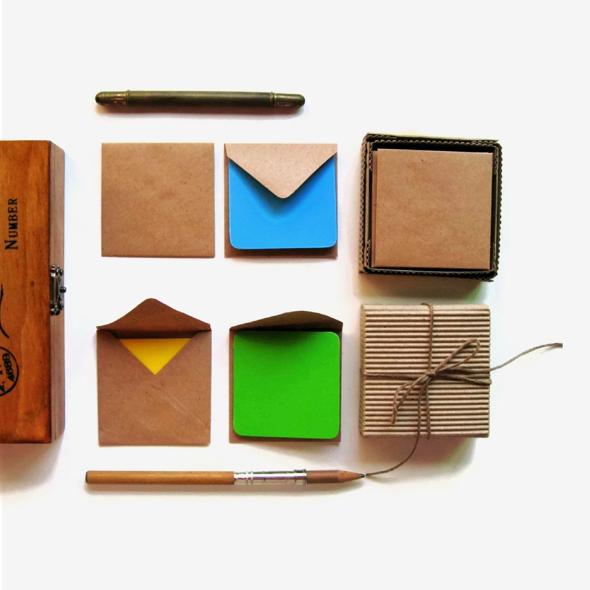 Kraft Paper Mini Stationery Set with Color Cards Etsy