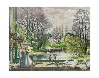 Charming March Window Landscape Puzzle, S.R. Badmin Artwork, Family Game Night Essential, Perfect Gift for Puzzle Lovers