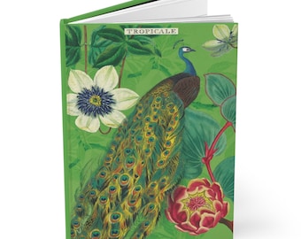 Tropical Peacock Journal - A5 Matte Hardcover Notebook with Lined Pages for Daily Writing & Creative Gifts