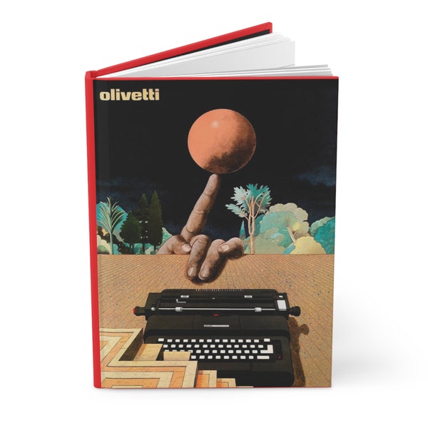 Olivetti Typewriters Advertisements Matte Journal, Milton Glaser Poster, Hardcover Journal - Unique Gift for Writers