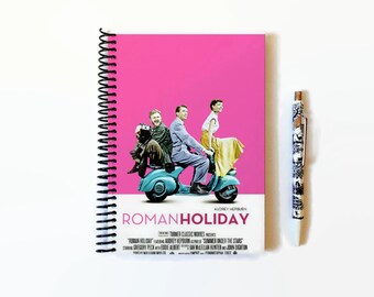 Audrey Hepburn's Roman Holiday, 5x7 inch Notebook or Notepad Spiral Bound