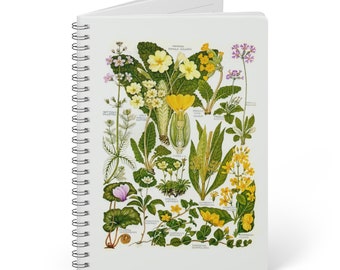 Primula Flower Notebook - A5 Wirobound Softcover, Ruled Pages for Journaling, Artistic Botanical Gift