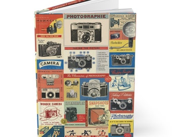 Retro Photo Advertising Journal - A5 Matte Hardcover Diary with Lined Pages - Perfect Keepsake for Journaling Enthusiasts