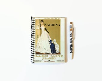 Audrey Hepburn A6 Notebook or Notepad Spiral Bound, Pocket Journal, Sabrina Poster
