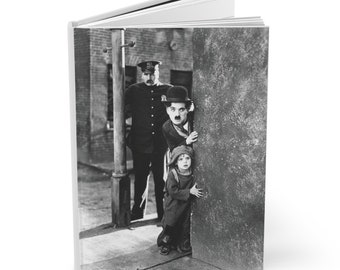 Chaplin's The Kid Hardcover Journal - Matte Film Scene Notebook for Classic Movie Lovers