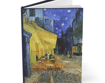 Van Gogh's Cafe Terrace at Night A5 Hardcover Matte Journal, Stylish Writing Companion, Great for Art Lovers, Ideal Birthday or Holiday Gift