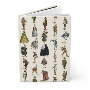 Commedia dell'Arte Characters Journal - Matte Hardcover, Lined Pages - Perfect Gift for Performers