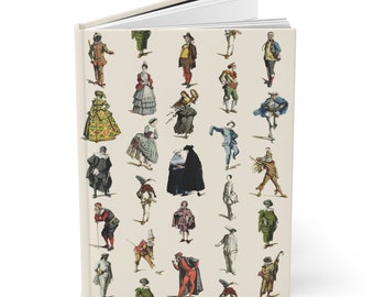 Commedia dell'Arte Characters Journal - Matte Hardcover, Lined Pages - Perfect Gift for Performers