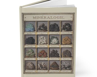 Minerals Collection A5 Journal - Matte Hardcover with Ruled Pages, Perfect for Geology Enthusiasts and Note-Taking