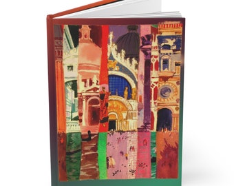 Venice Sketch Matte Journal, David Klein Artwork, A5 Hardcover Notebook for Daily Reflection, Unique Travel Gift