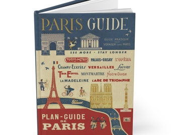 Parisian Guide Journal - 1950s Art A5 Hardcover Notebook, Perfect for Travel Lovers, Unique Gift Idea