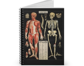 Anatomy Chart Spiral Notebook - Ruled Line Paper for Students & Professionals, Unique Medical Student Gift