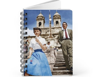 Roman Holidays 5x7 Journal - Movie Cover Spiral Notebook with Lined Pages for Daily Reflections - Cinematic Gift