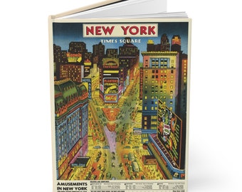 New York Times Square Hardcover Journal, A5 Matte Finish with Ruled Pages, Perfect for Travel or Daily Diary, Unique Gift for Writers