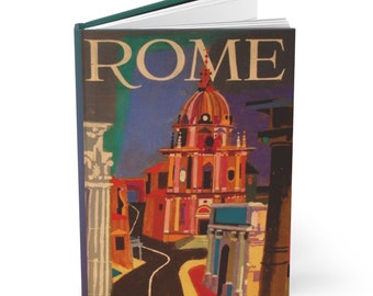 Rome Vintage Travel Notebook - Matte Hardcover Journal, David Klein Art, A5 Ruled Pages, Perfect Gift for Travelers