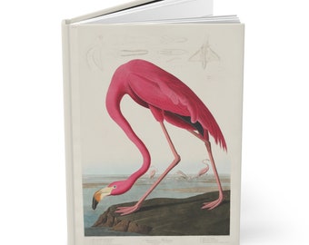 Audubon's American Flamingo A5 Notebook, Chic Hardcover Journal, Matte Finish, Art Lover's Gift