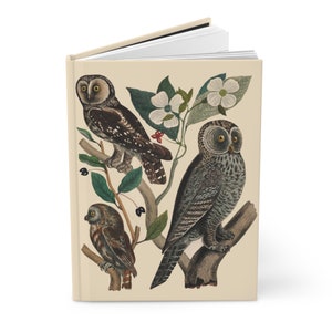 American Owls Hardcover Notebook - A5, Matte Finish with Lined Pages - Artistic Journal for Nature Lovers