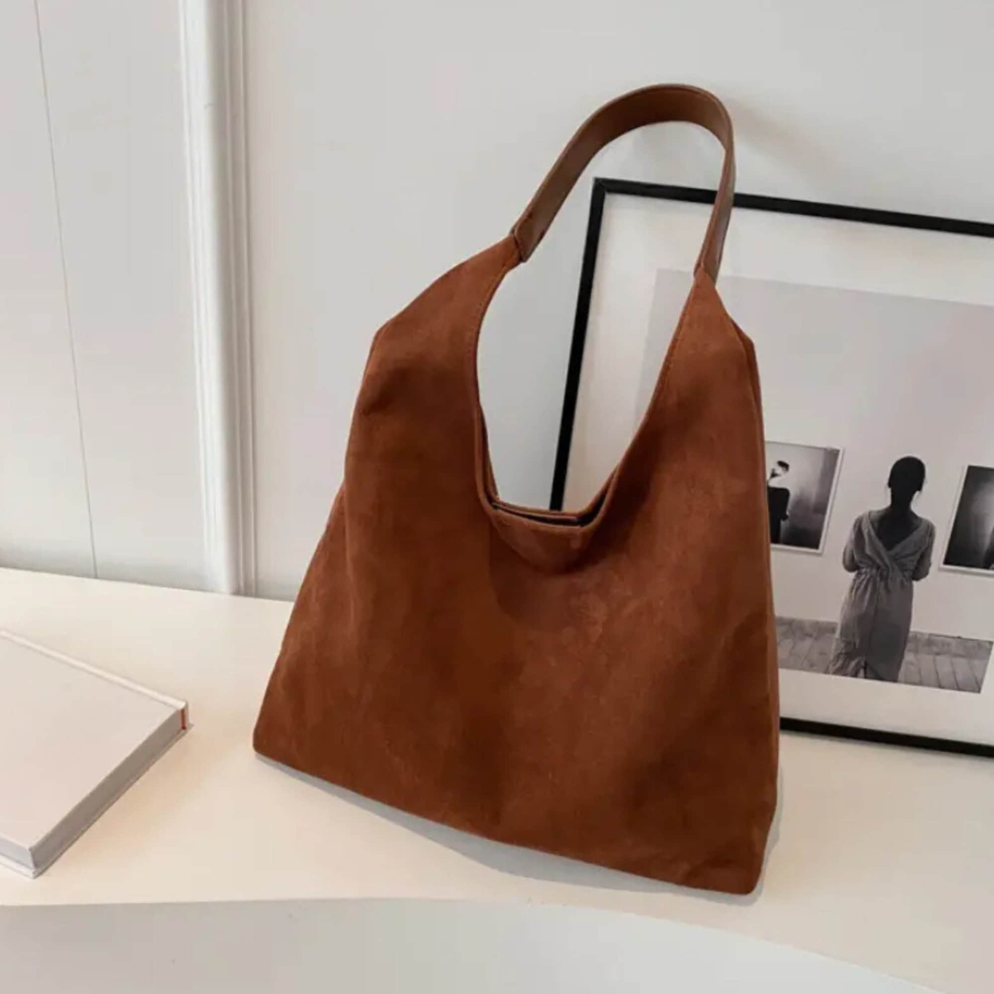 Solid Color Casual Suede Handbag