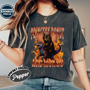 Dungeon Crawler Carl Shirt, Princess Donut And Mongo Comfort Colors Shirt, Bookish Shirt, Scifi Fantasy Apparel, Vintage Book Lover Tee