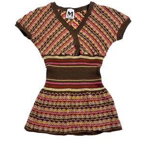 Vintage MISSONI Zigzag Striped Top: Multicolored Knit (XXS-XS)