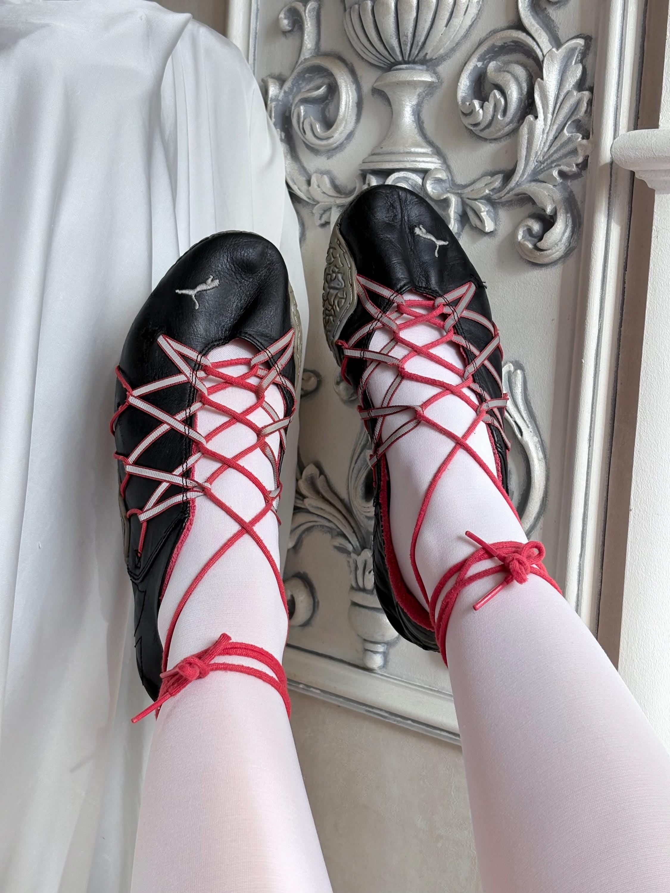 Puma Contre Lace Vintage Lace up Ballet Flats Y2k (condition 2/5