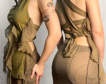Haut asymétrique vintage Fairycore : style japonais