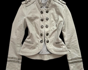 Morgan De Toi Vintage Beige Y2K Cropped Military Hussar Napoleon Jacke