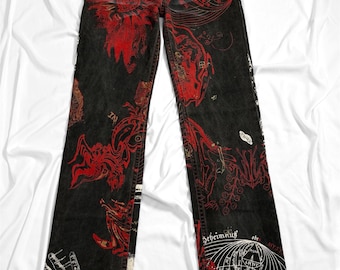 Just Cavalli Vintage Astrology Printed Y2K Jeans