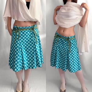 Vintage Y2K Polka Dot asymmetrical midi skirt