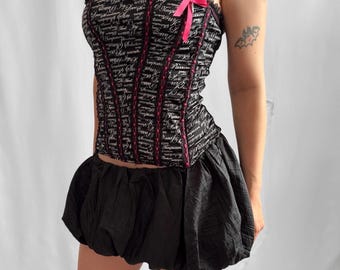 Haut corset mignon à imprimé graphique vintage Ann Summers Y2K